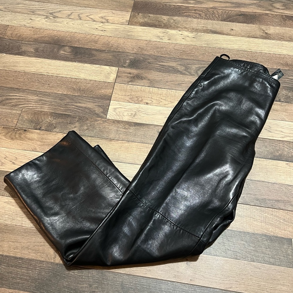 Black banana republic genuine leather pants